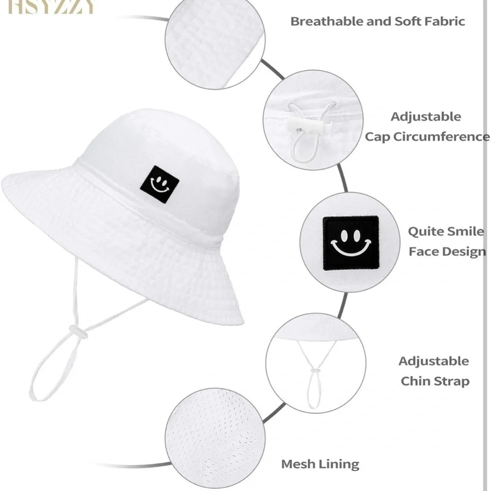 Baby Sun Hat Smile Face Toddler UPF 50+ Sun Protective Bucket hat (C2)